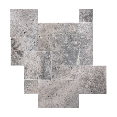 Silver Travertine Pattern Set